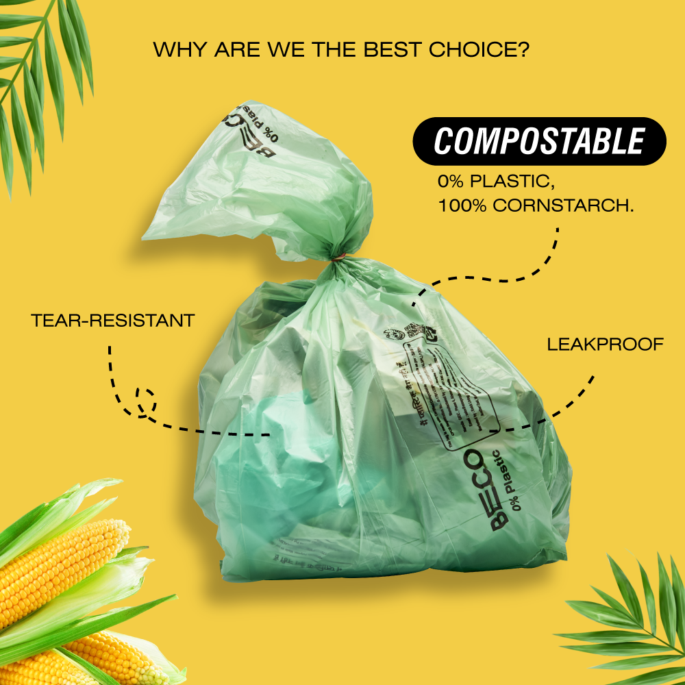 Compostable Garbage Bags - Medium 15 bags/roll | Pack of 2