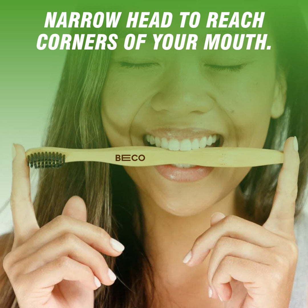 Bamboo Toothbrush with Activated Charcoal Bristles, Single