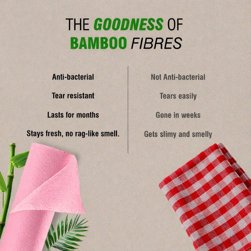 Reusable Bamboo Kitchen Towel Pink - 20 Sheets