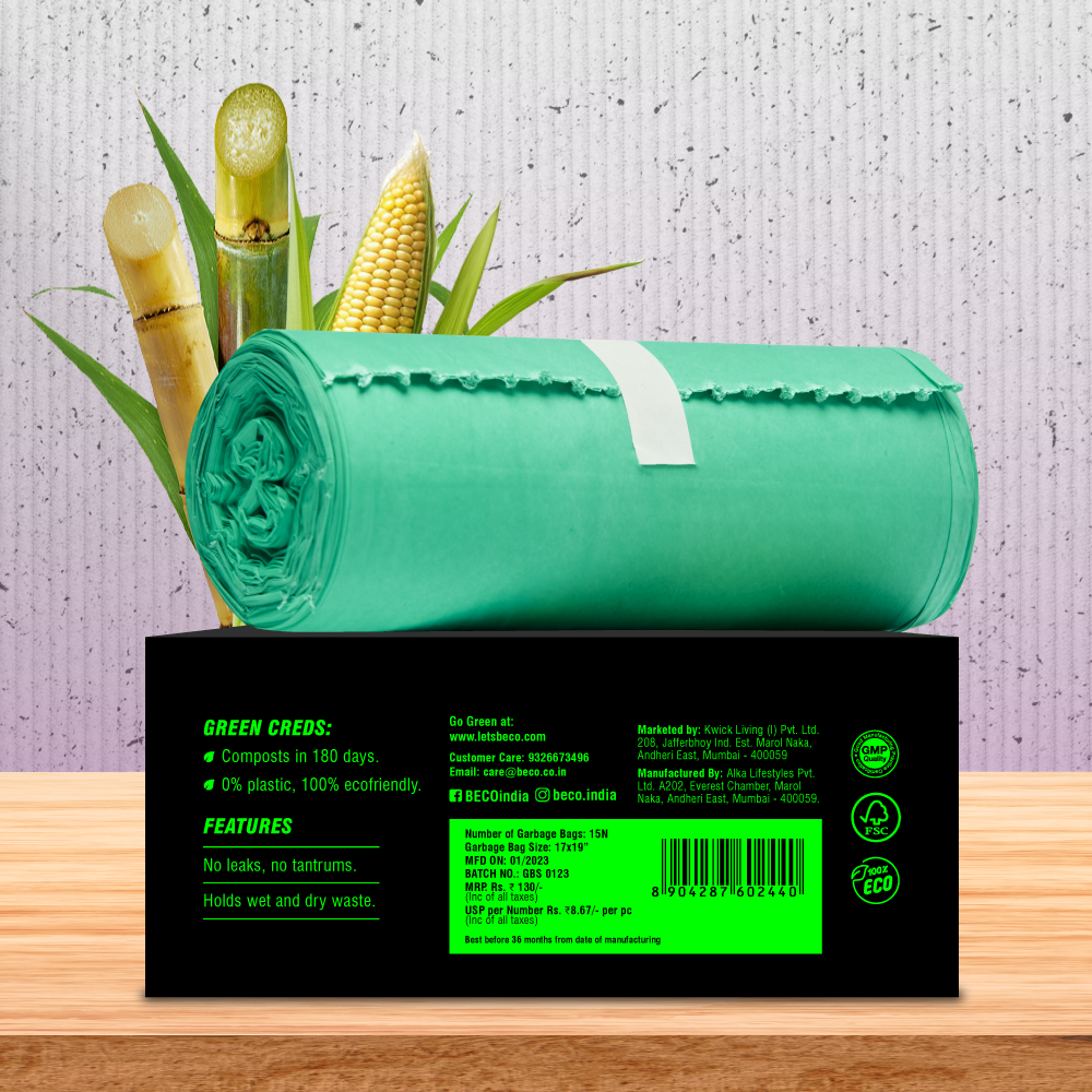 Compostable Garbage Bags - Small - 15 bags/roll
