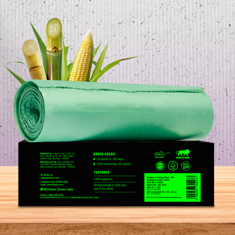 Compostable Garbage Bags - Large - 10 bags/roll..