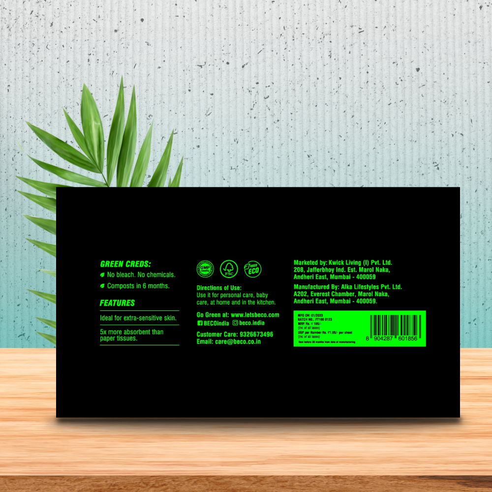 Bamboo Facial Tissues - 100 pulls 2ply