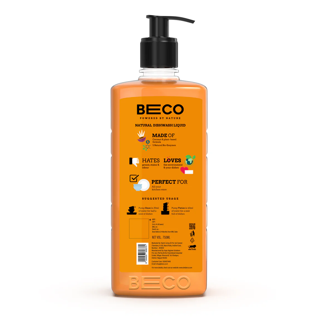 Natural Dishwash Liquid - 750 ml | Pack of 2