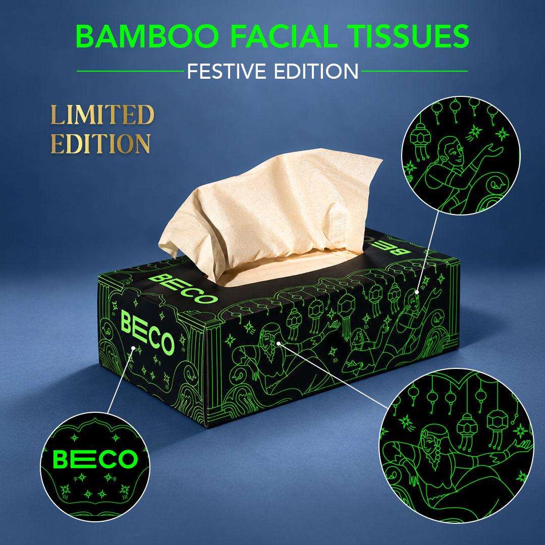 Black and Green Diwali Facial Tissue Box