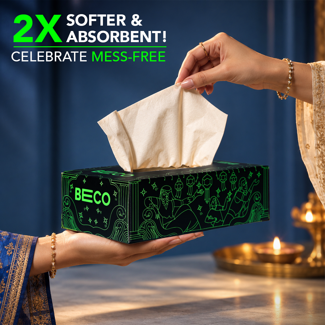 Black and Green Diwali Facial Tissue Box