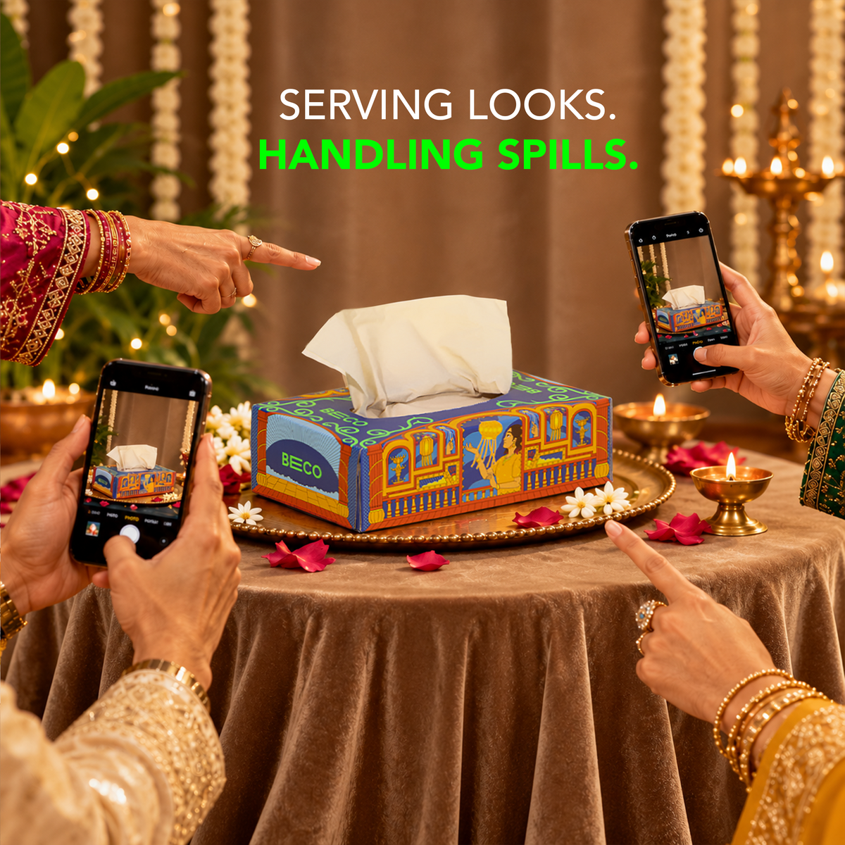 Colourful Diwali Facial Tissue Box