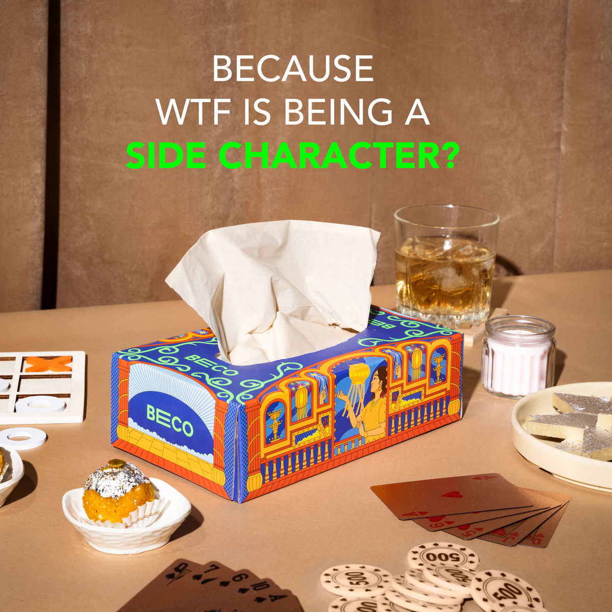 Colourful Diwali Facial Tissue Box