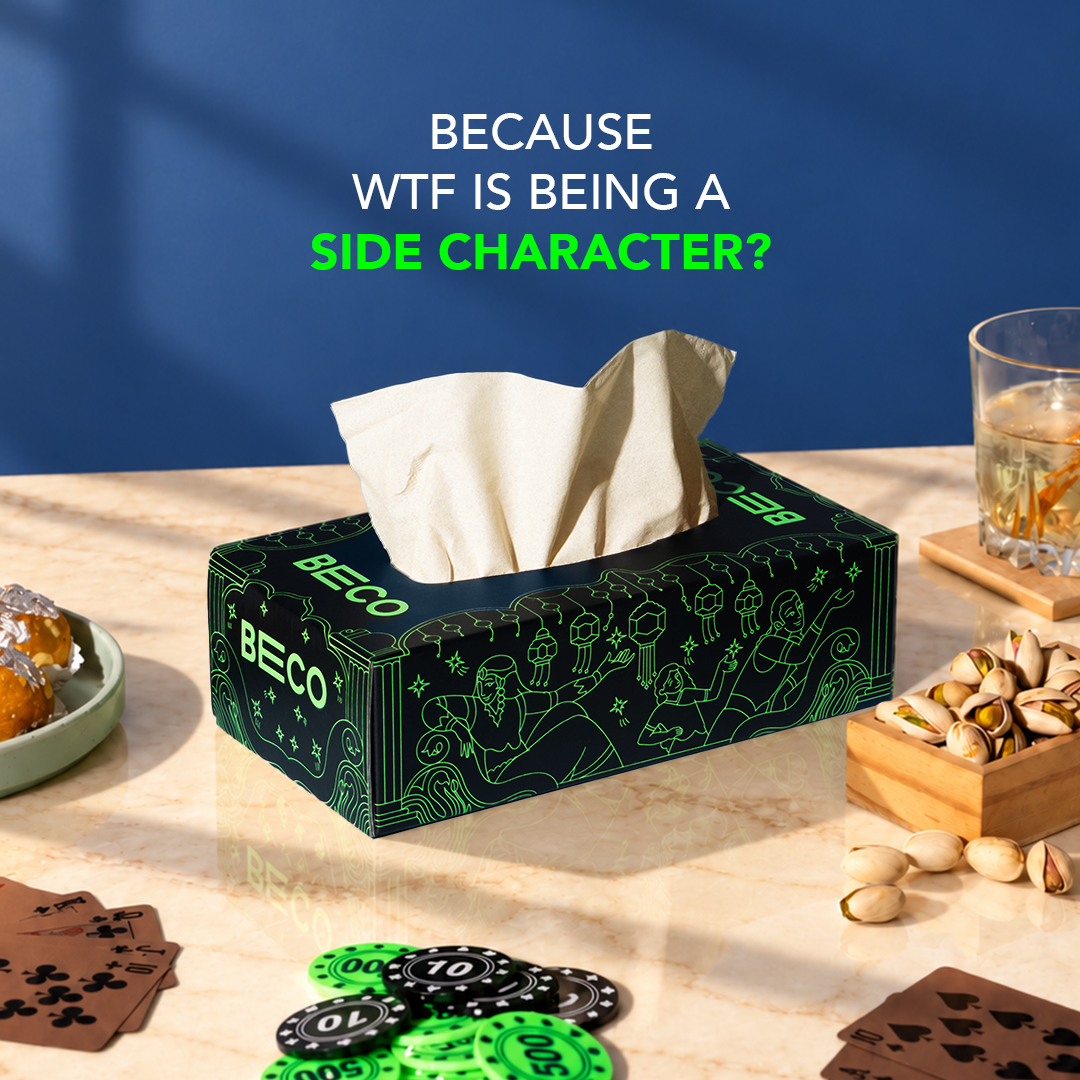 Black and Green Diwali Facial Tissue Box