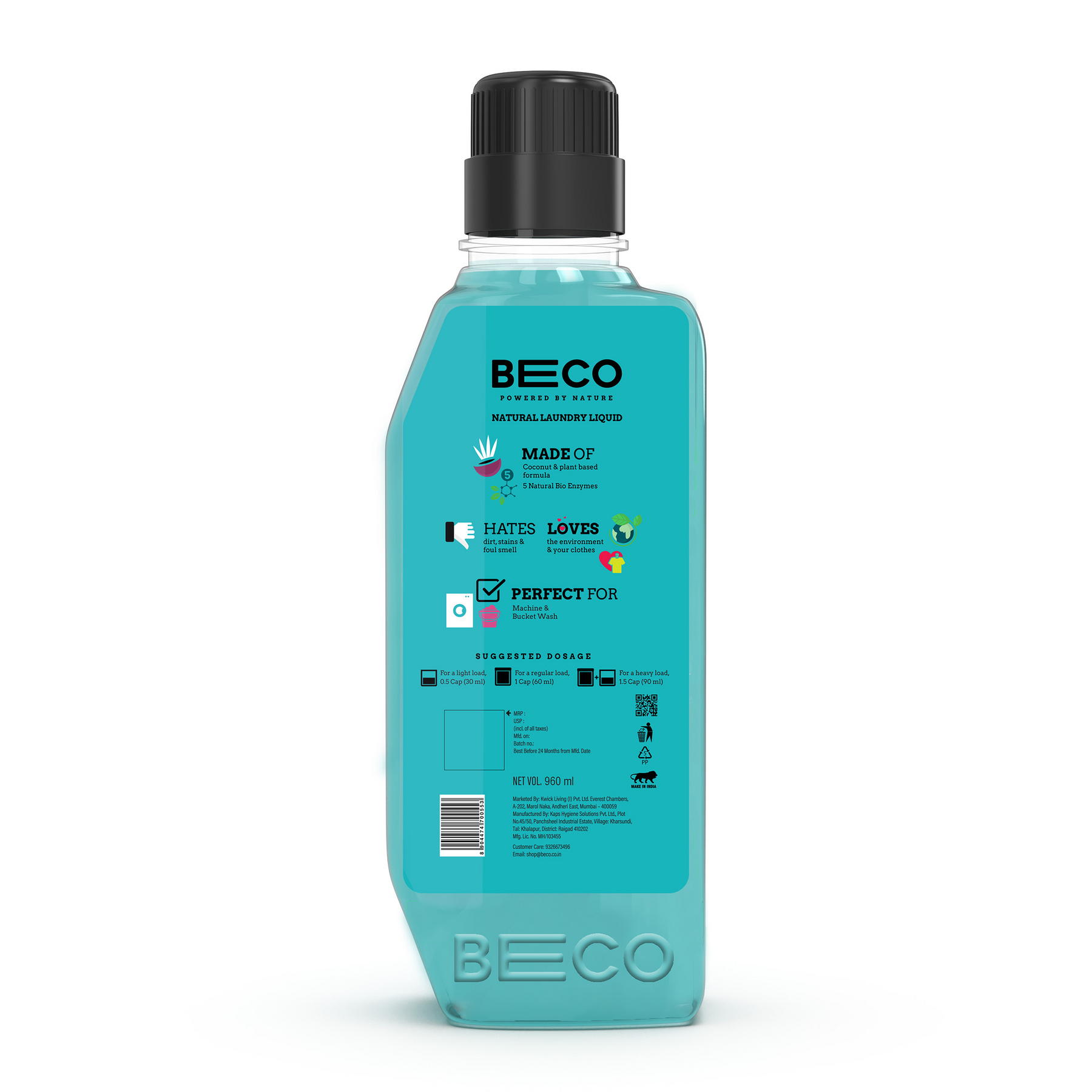 Natural Laundry Cleaner Liquid | Top Load - 960 ml_