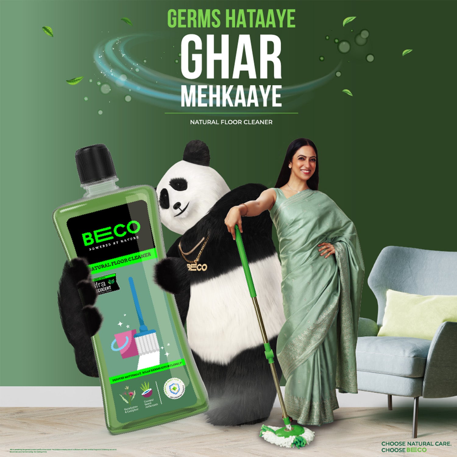 Natural Floor Cleaner Liquid - 1 litre - Eucalyptus & Camphor