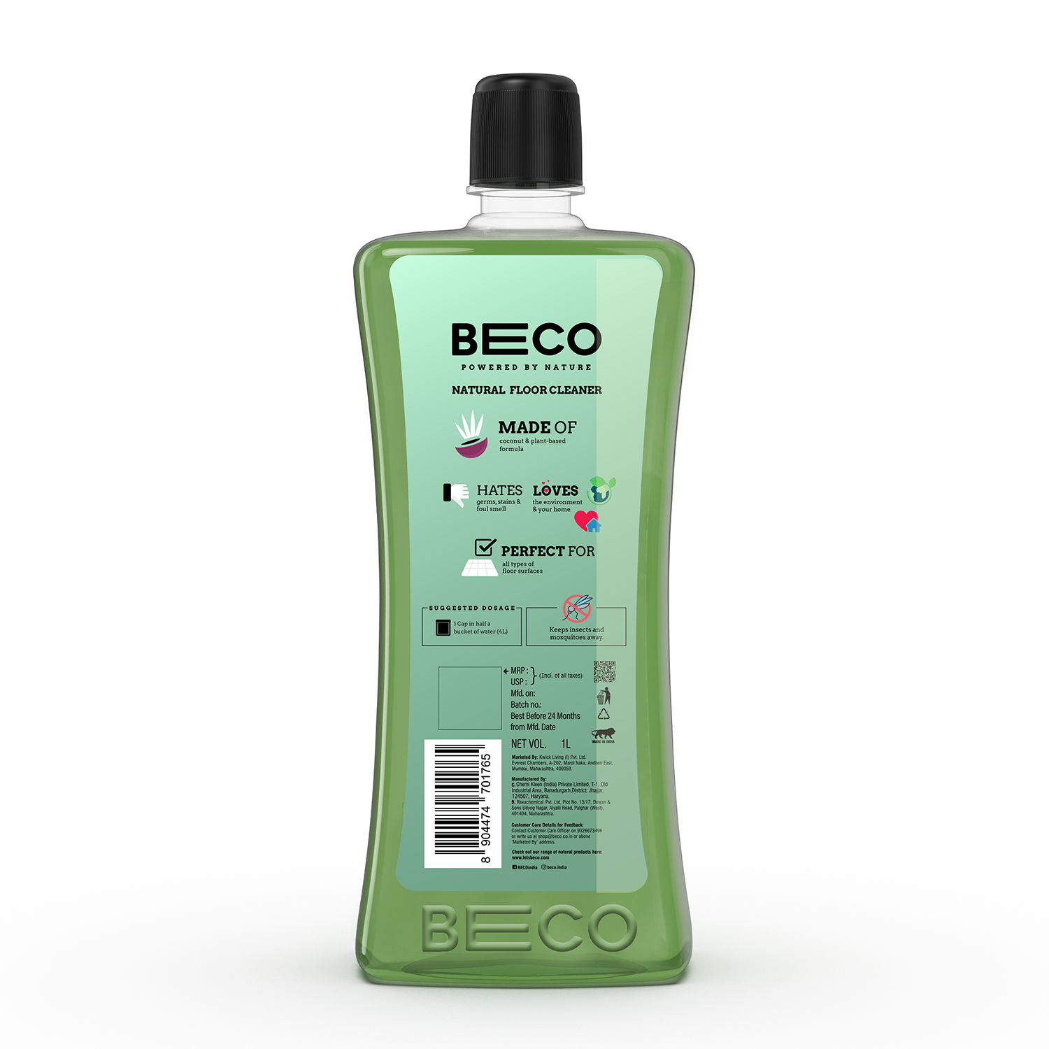 Natural Floor Cleaner Liquid - 1 litre - Eucalyptus & Camphor