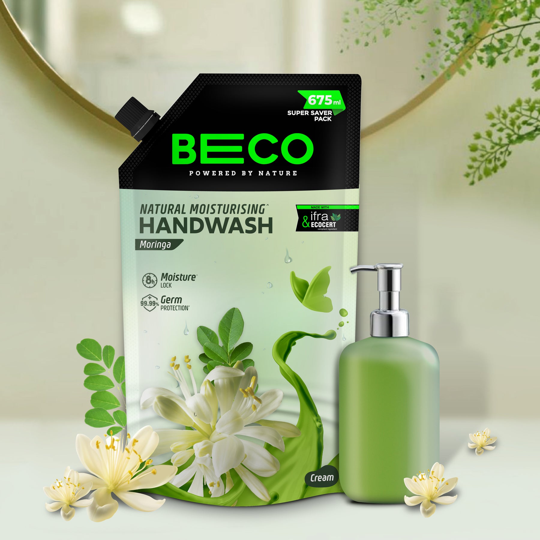 Natural Moisturising Handwash Moringa - 675 ml !