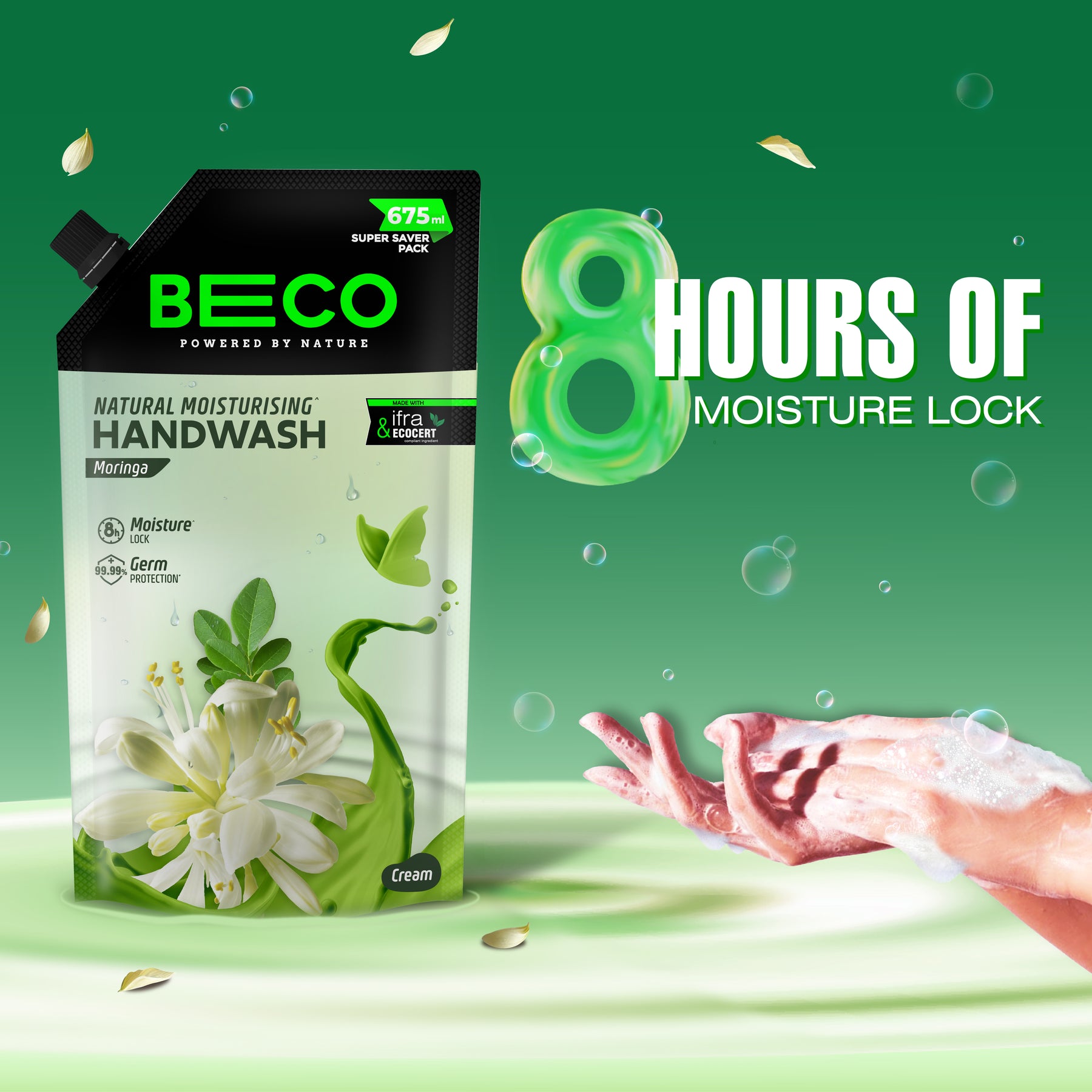 Natural Moisturising Handwash Moringa - 675 ml !