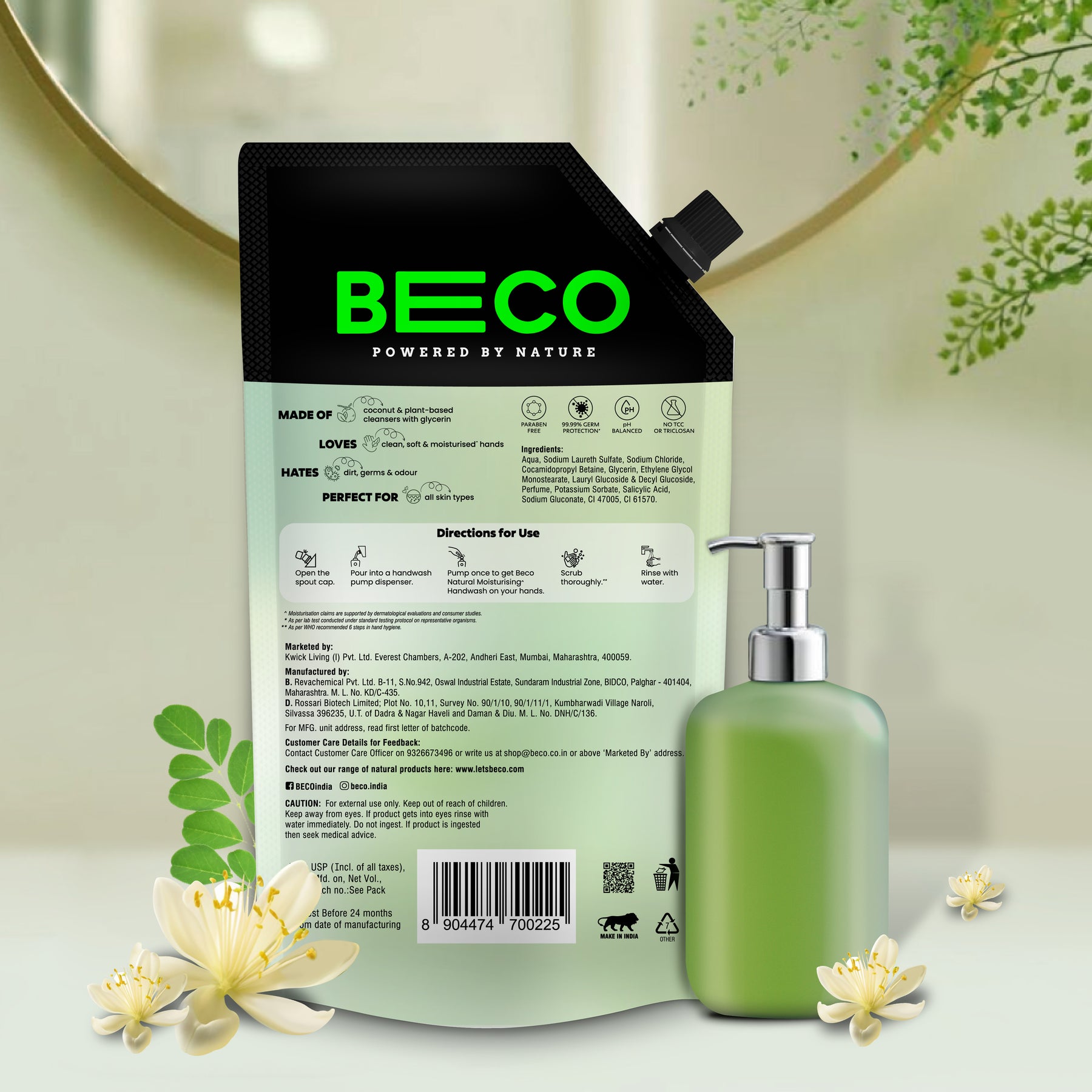 Natural Moisturising Handwash Moringa - 675 ml !