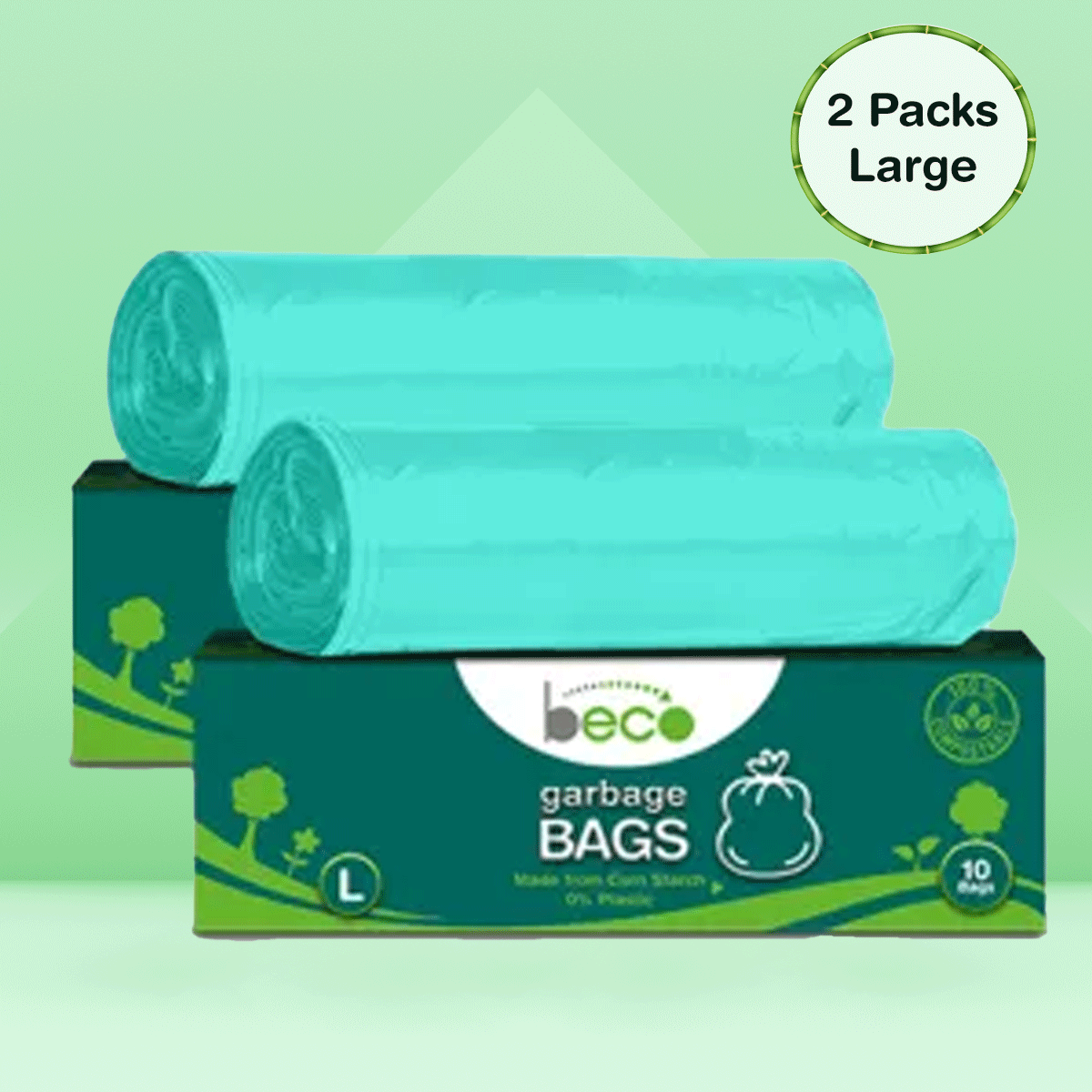 Biodegradable Garbage Bags Compostable - Pack of 2 - Large