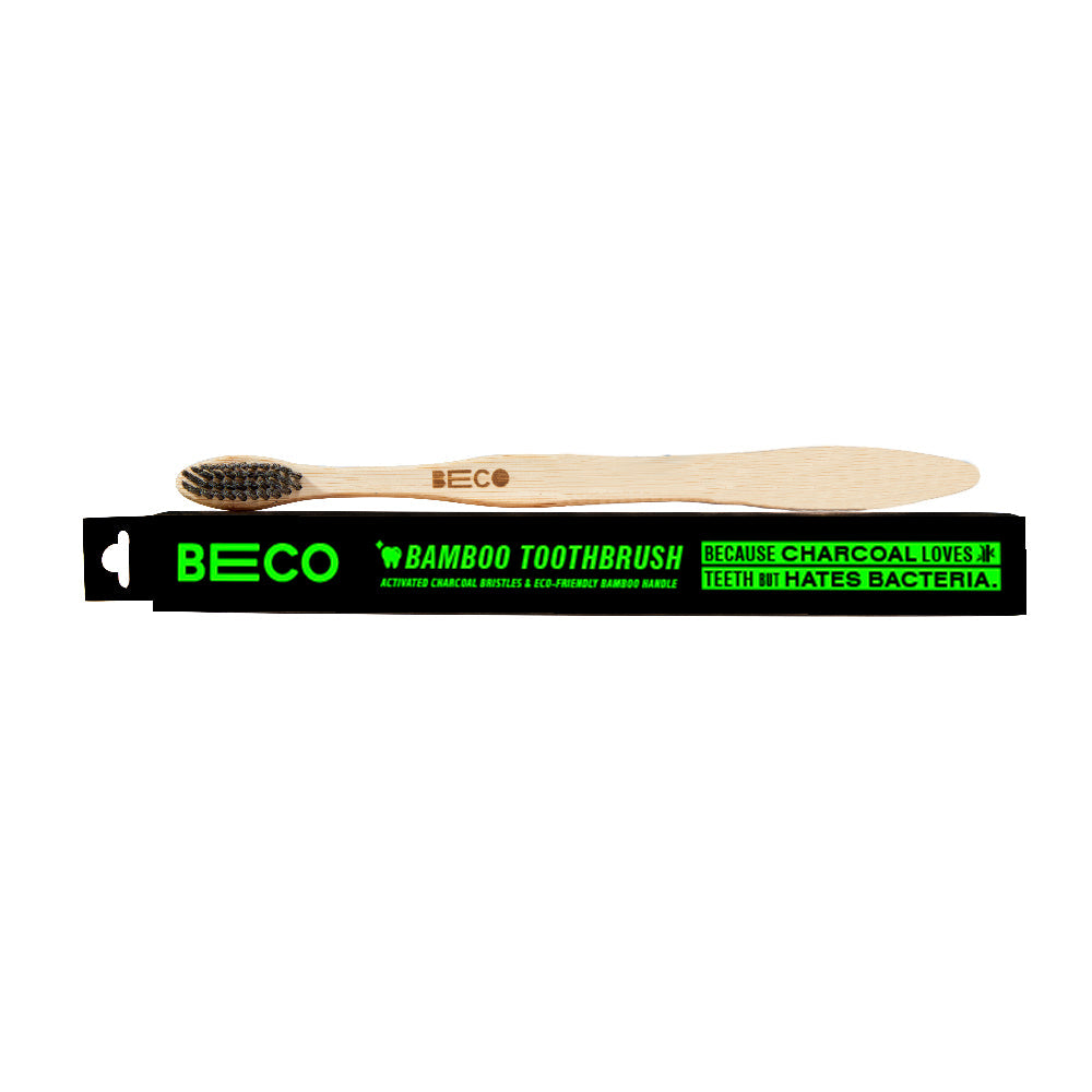Bamboo Toothbrush with Activated Charcoal Bristles - Single