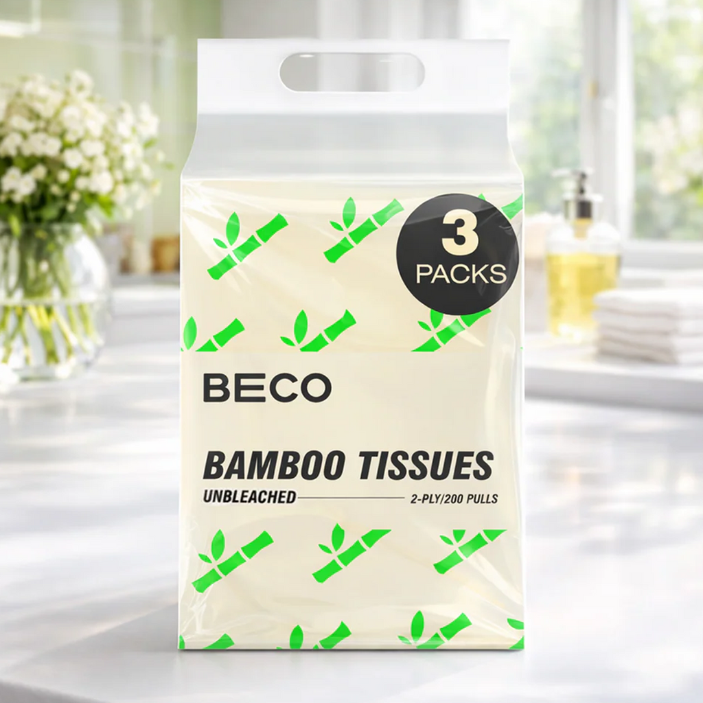 Bamboo Facial Tissues 200 Pulls 4-Pack | Ultra Soft | BECO