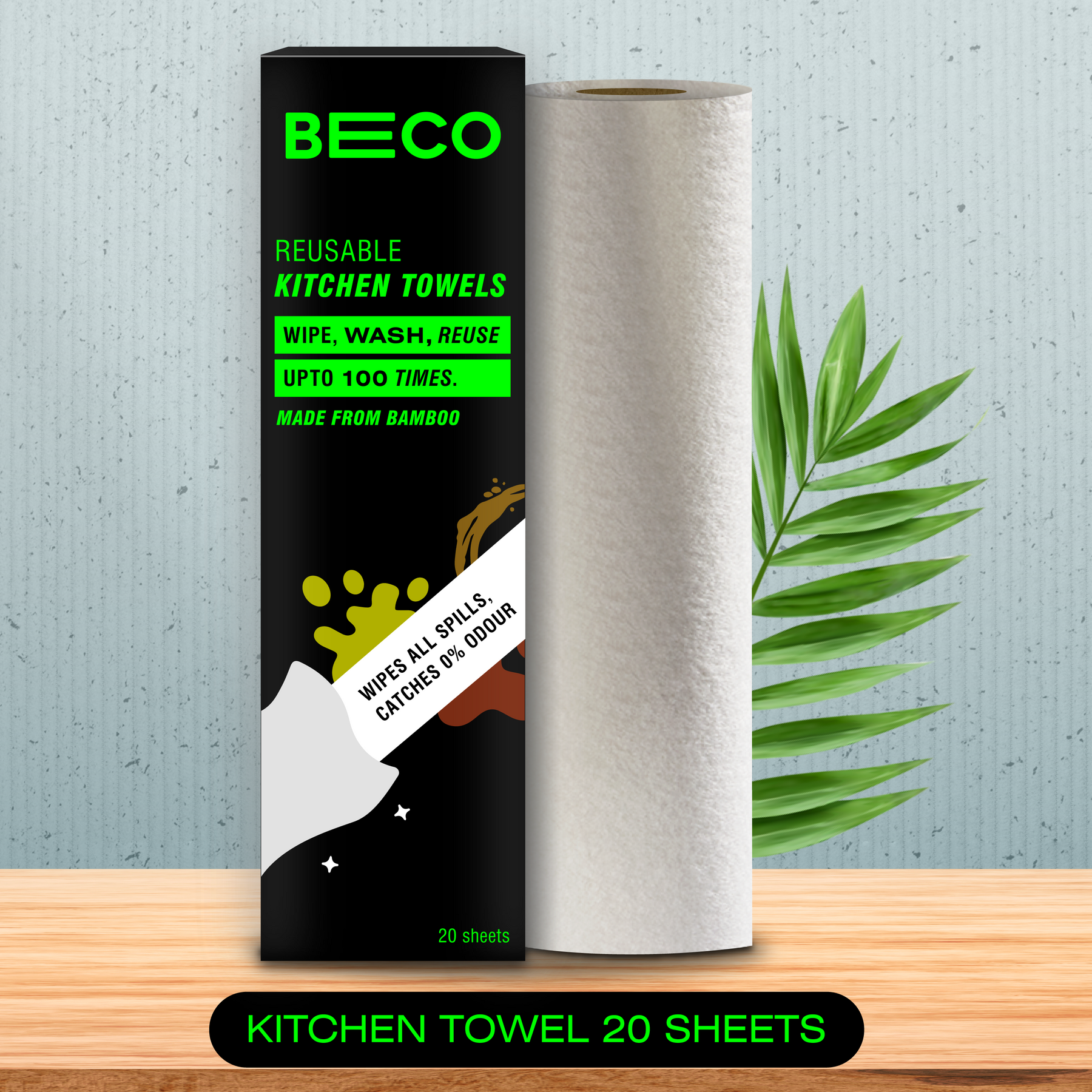Reusable Bamboo Kitchen Towel - 20 Sheets^^
