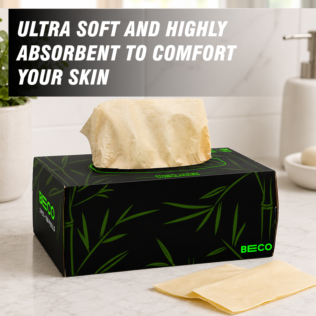 Bamboo Facial Tissue 100 Pulls 3ply (Pack of 2)