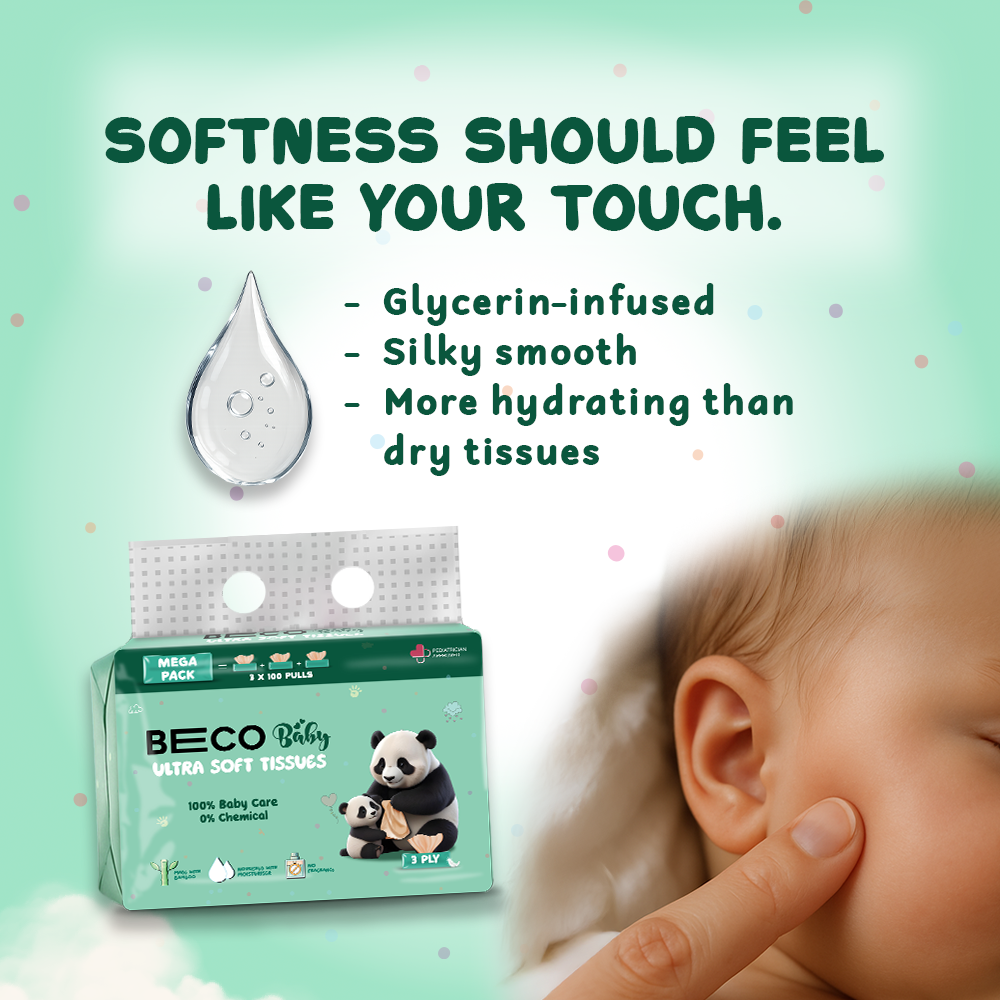 Ultra Soft Baby Tissues - 3 ply 100 Pulls Pack of 3