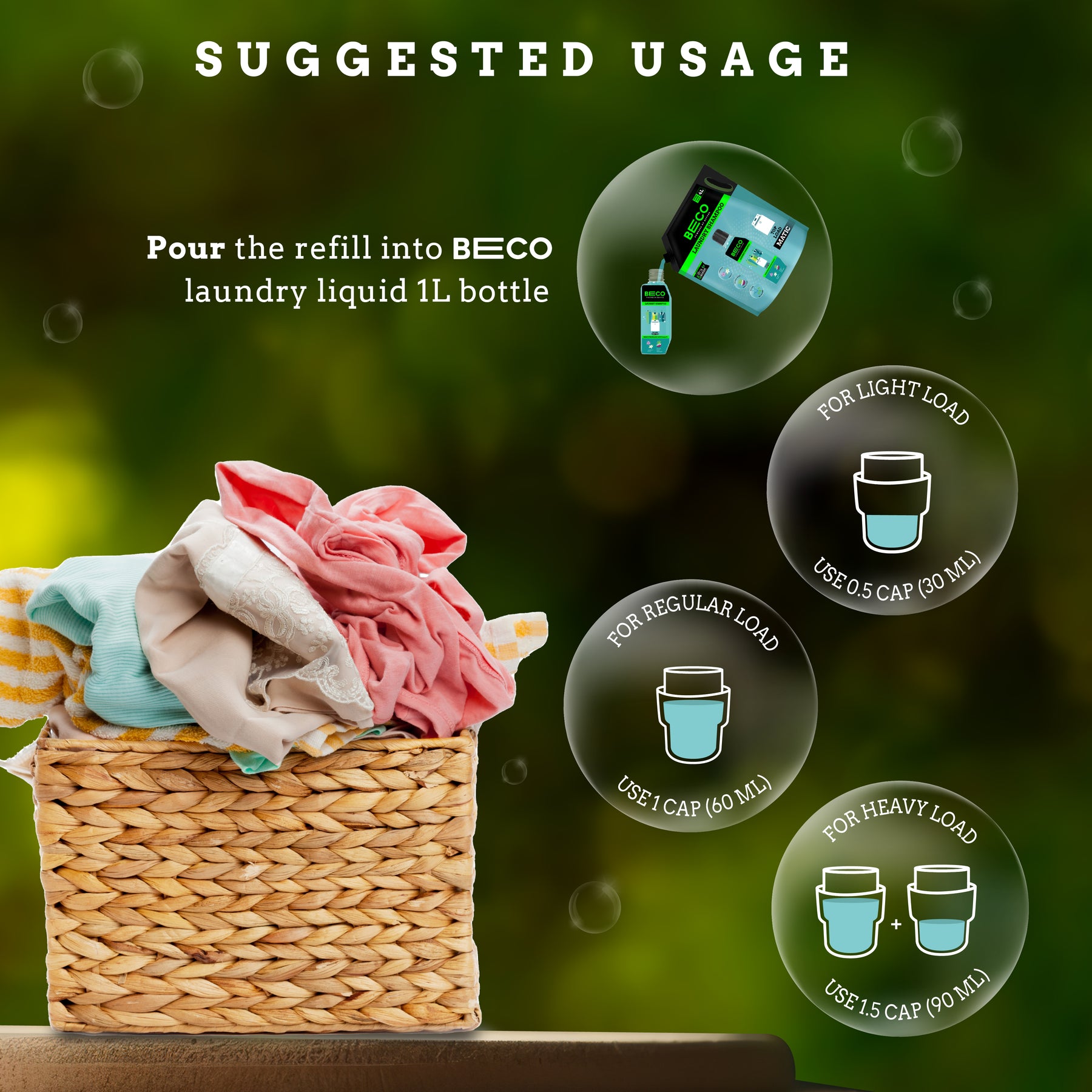Beco Laundry Cleaner Liquid Shampoo Top Load 4 Ltr Refill_