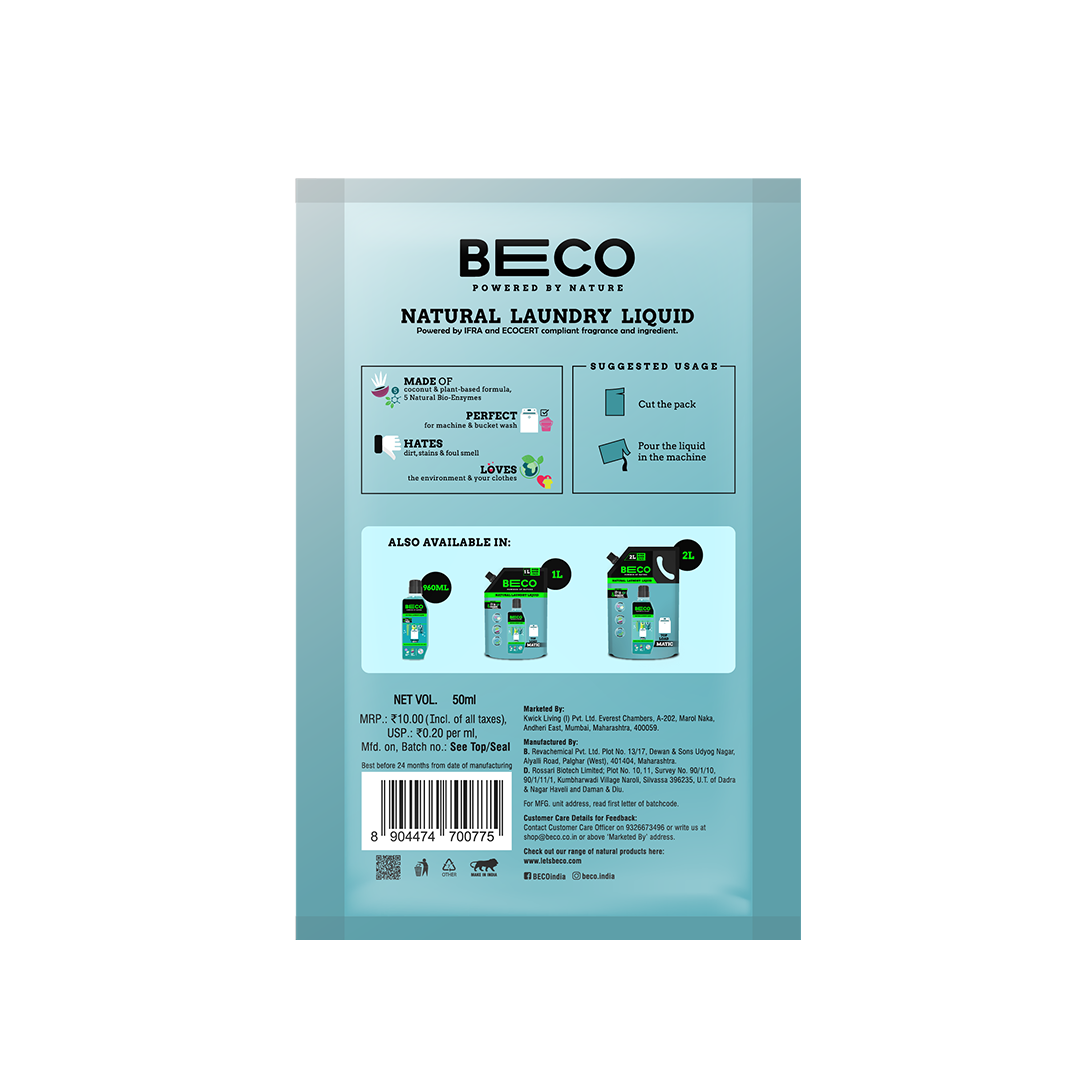 Natural Laundry Liquid Top Load 50 ML Sachet
