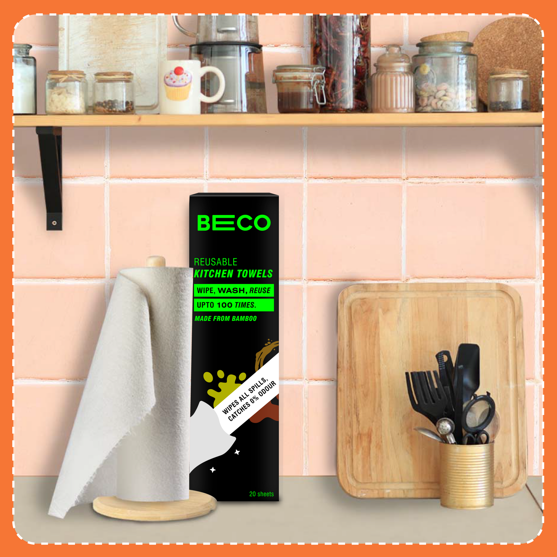Reusable Bamboo Kitchen Towel - 20 Sheets^^