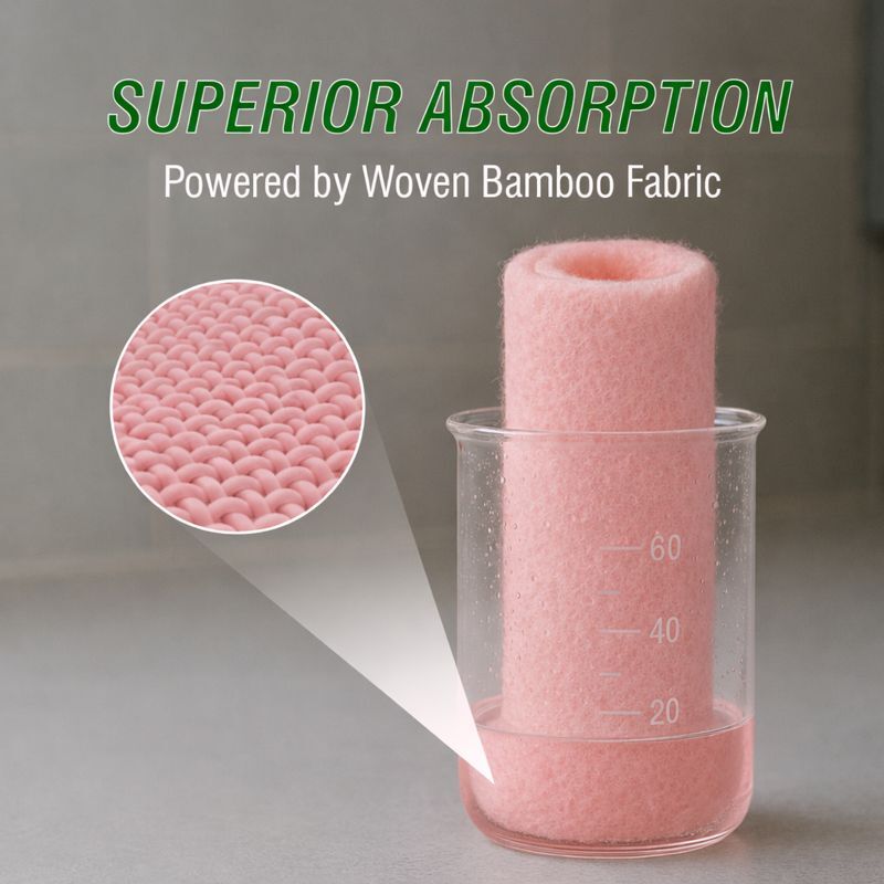 Reusable Bamboo Kitchen Towel Pink - 20 Sheets