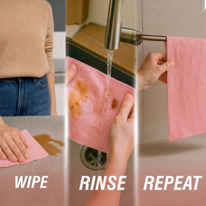 Reusable Bamboo Kitchen Towel Pink - 20 Sheets