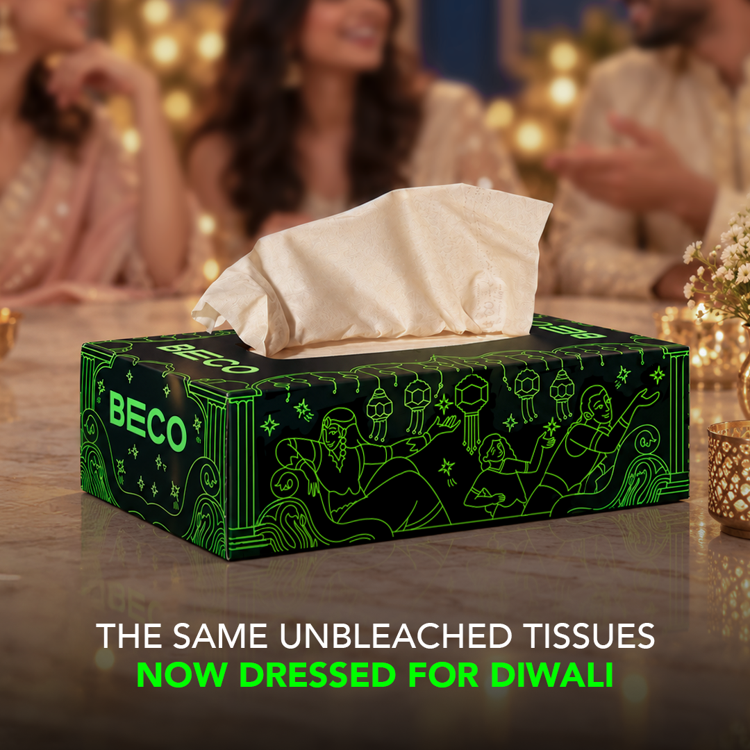 Black and Green Diwali Facial Tissue Box