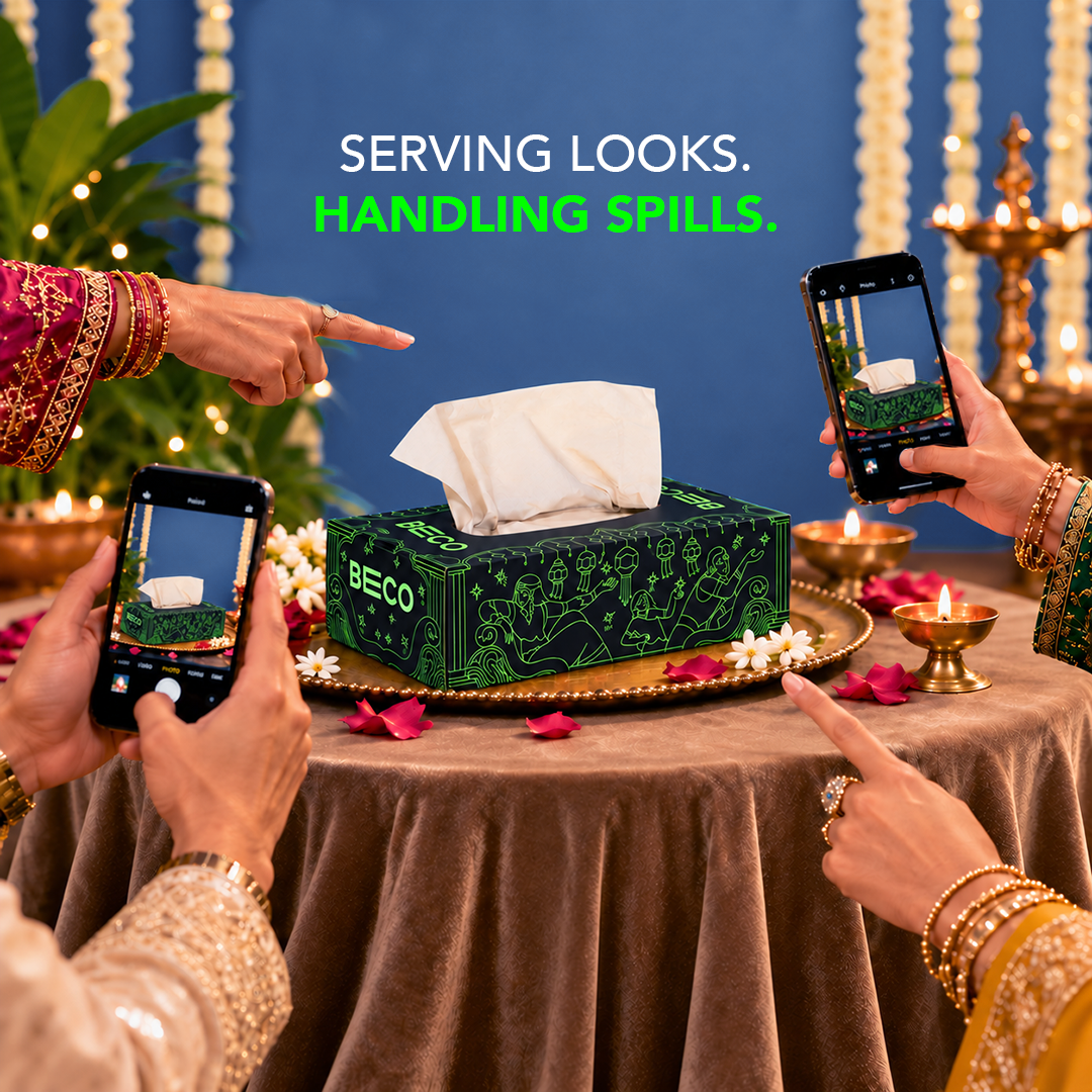 Black and Green Diwali Facial Tissue Box