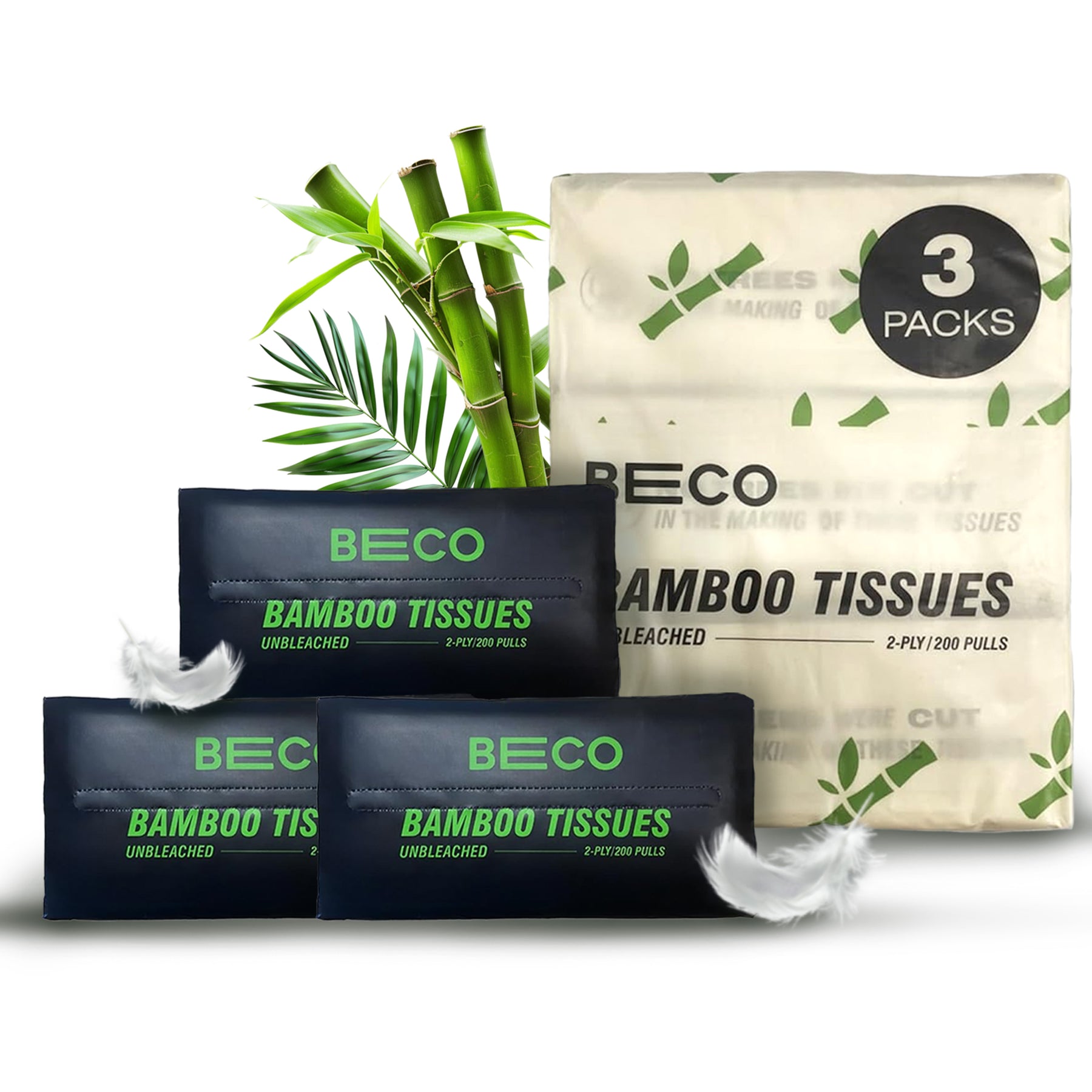 Bamboo Facial Tissues - 200 pulls | Pack of 3