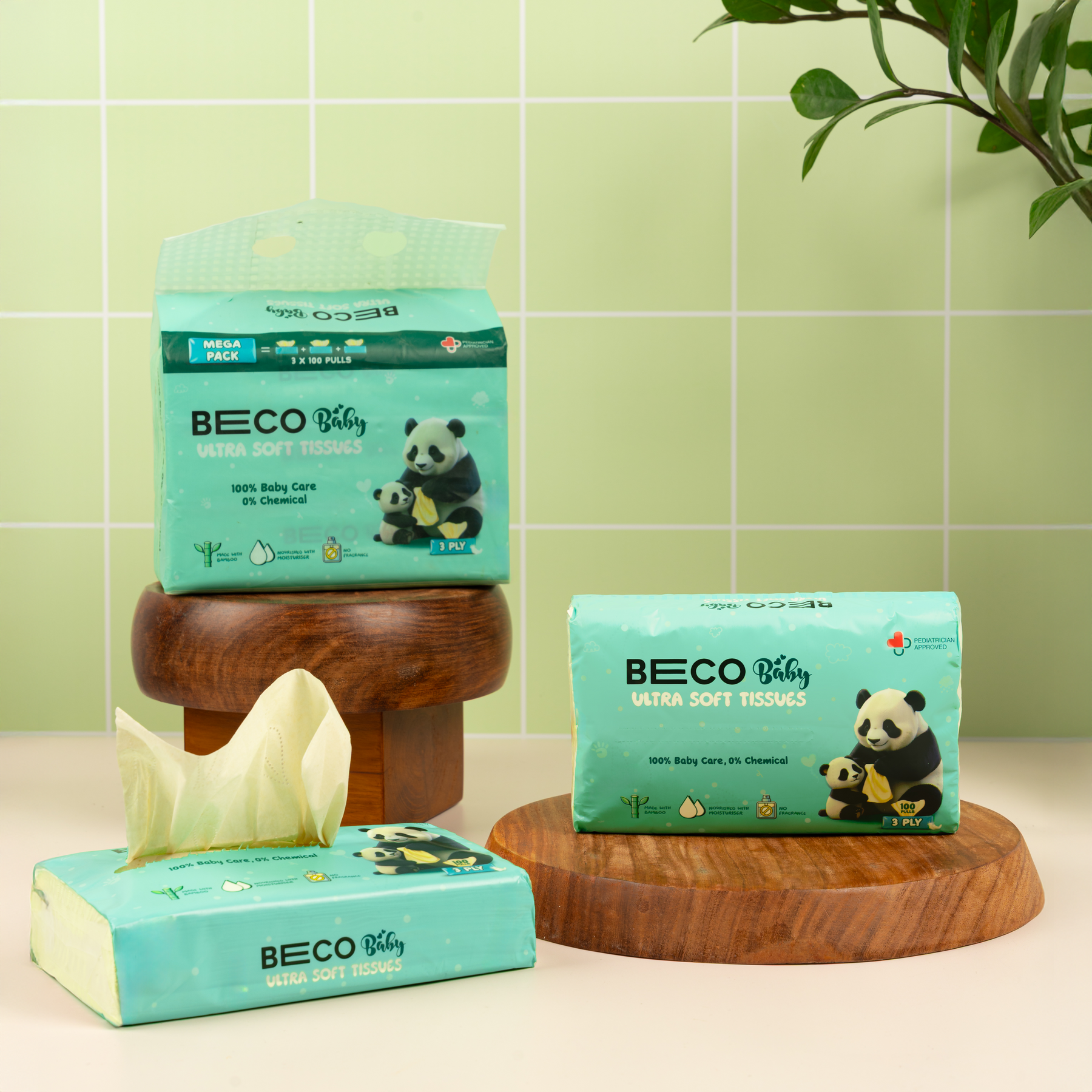 Ultra Soft Baby Tissues - 3 ply 100 Pulls Pack of 3_