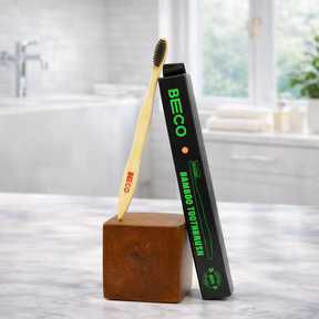 Bamboo Toothbrush with Activated Charcoal Bristles, Single