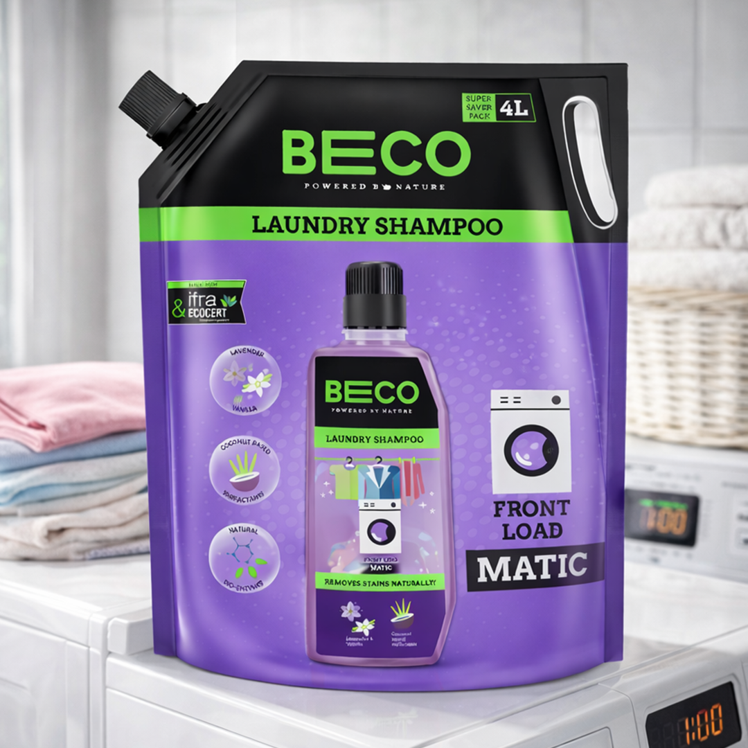 Beco Laundry Cleaner Liquid Shampoo Front Load 4 Ltr Refill