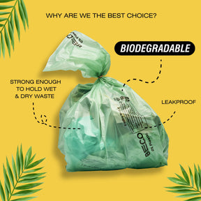 Biodegradable Small Garbage Bags 17 x 19, Pack of 2, 30 bags/roll_