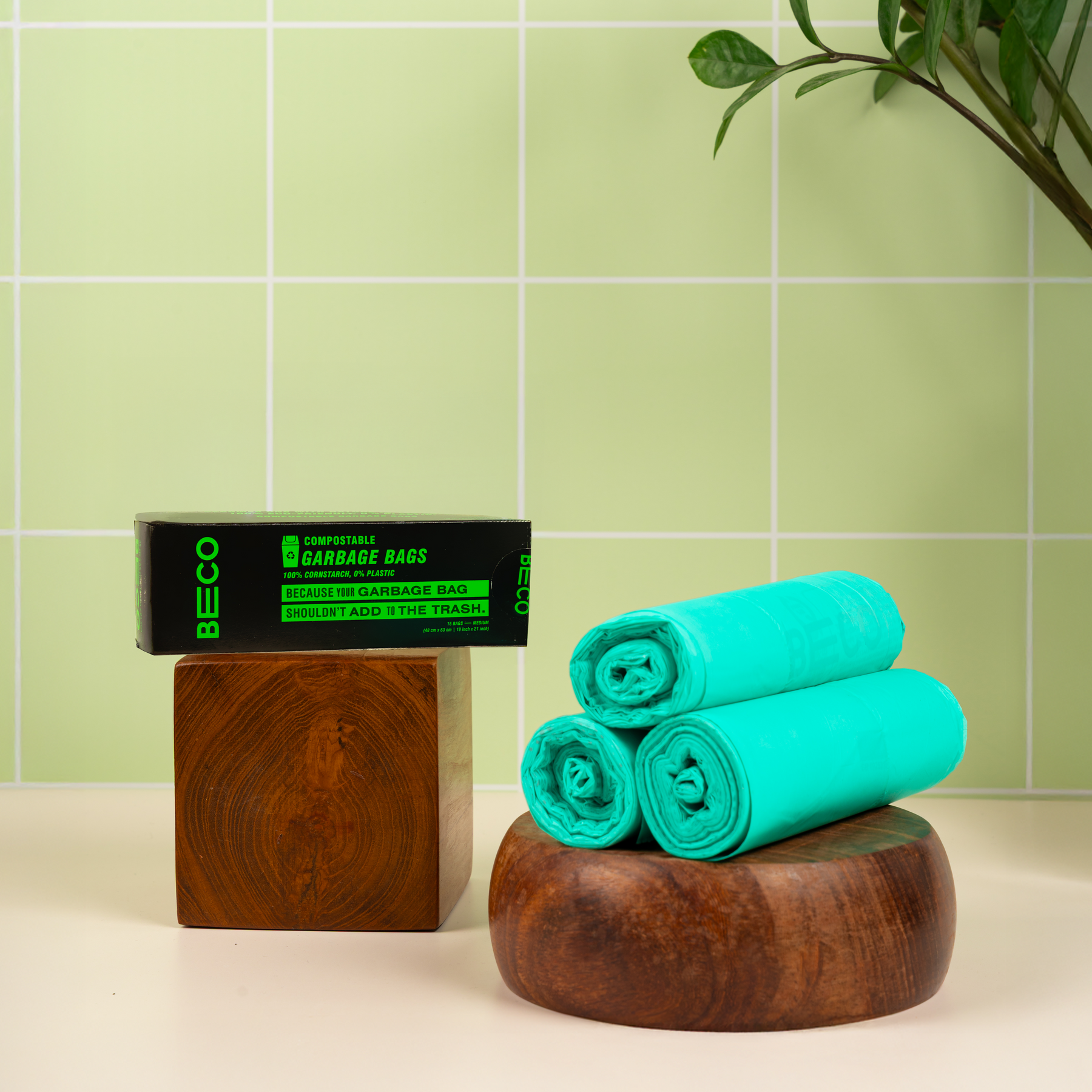 Compostable Garbage Bags - Medium - 15 bags/roll..