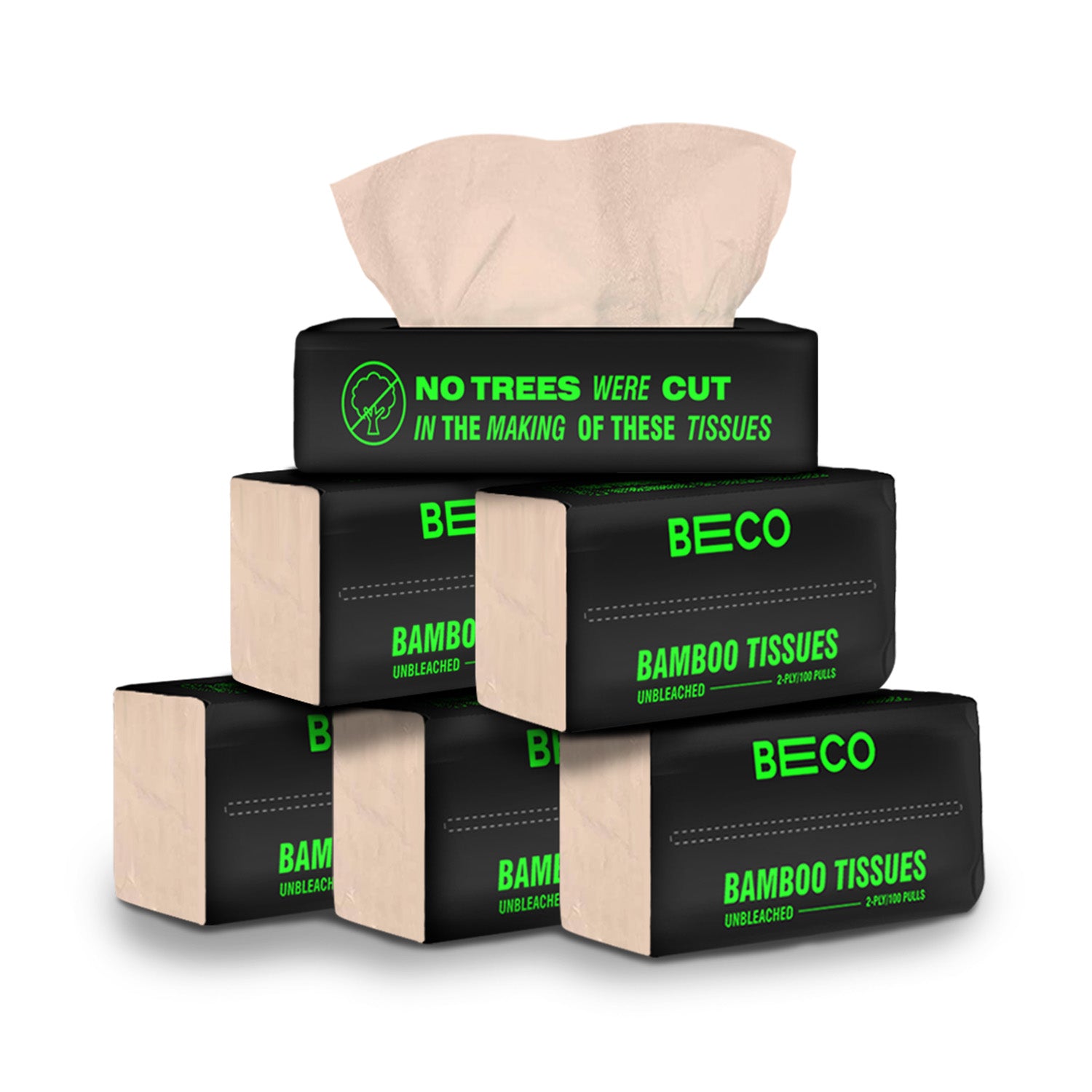 Bamboo Facial Tissues - 100 pulls | Pack of 6
