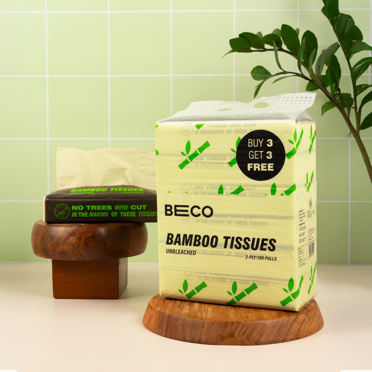 Bamboo Facial Tissues - 100 pulls | Pack of 6