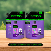 Natural Laundry Cleaner Liquid Refill | Front Load - 1 litre pack of 2