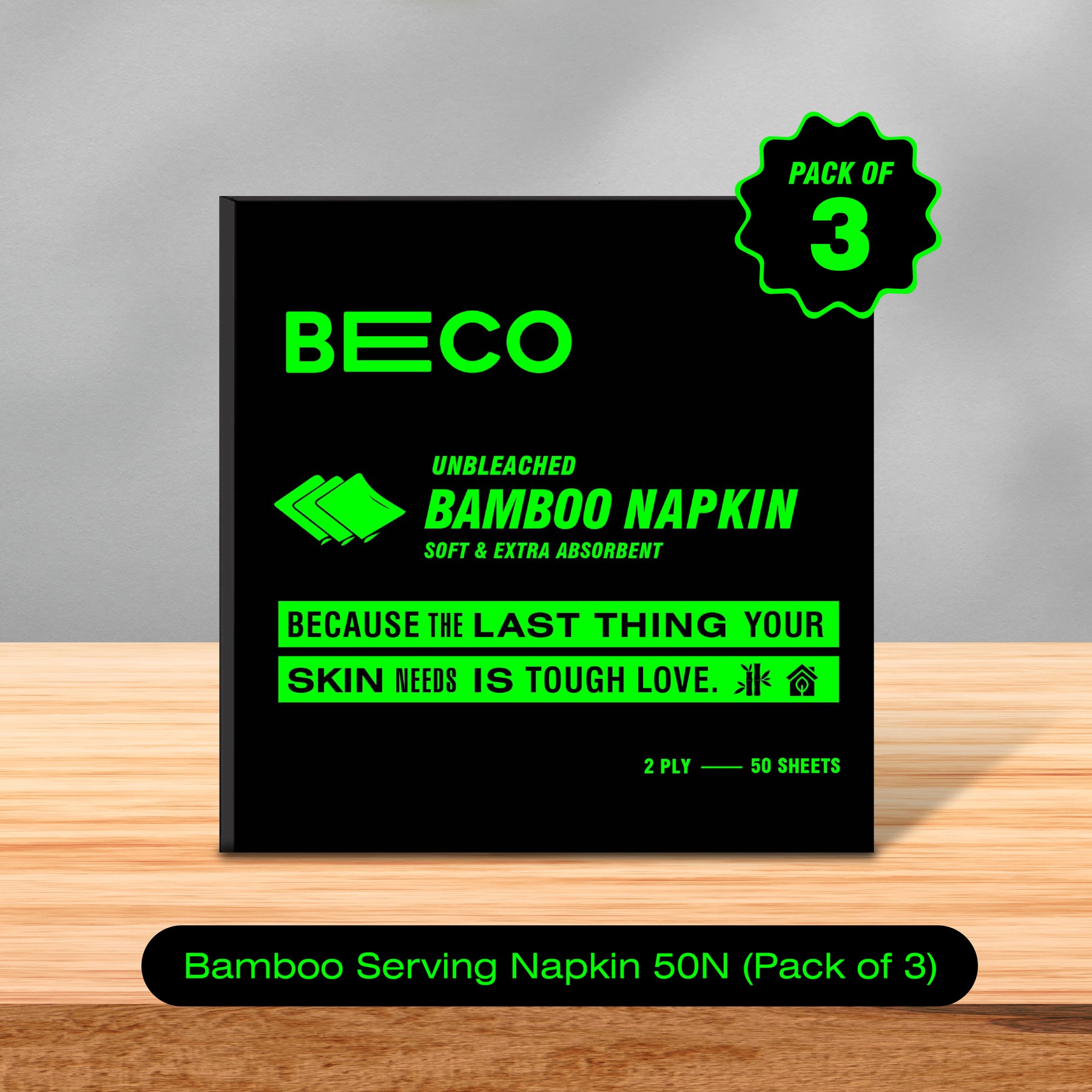 Bamboo Serving Napkins - 50 sheets (Pack of 3)