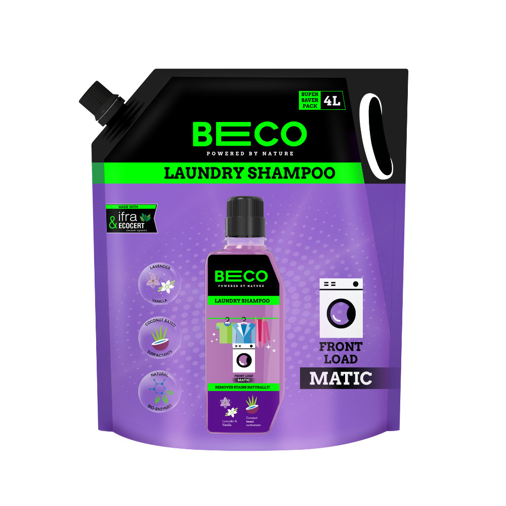 Beco Laundry Cleaner Liquid Shampoo Front Load 4 Ltr Refill