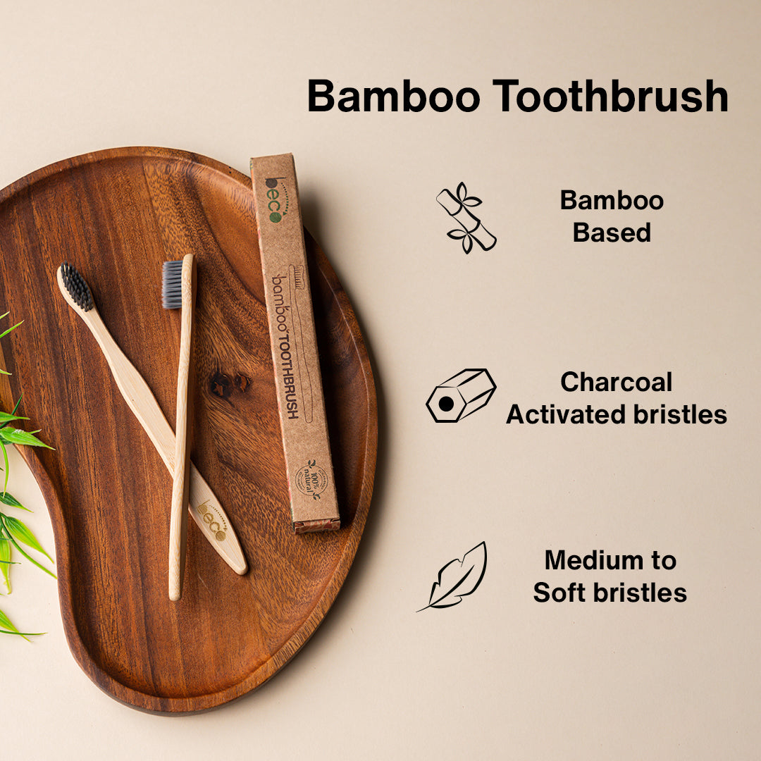 Eco-friendly Bamboo Toothbrush (Charcoal Activated Bristles)