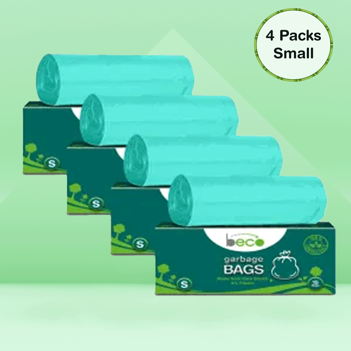 Compostable Small Garbage Bags - Pack of 4 - 15 bags/roll | Beco