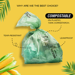 Eco-friendly Garbage Bags - Tear Resistant, Leakproof, 0% Plastic