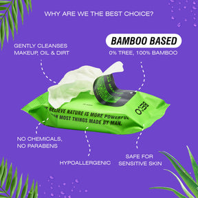 Bamboo Micellar Makeup Wipes - 25 Wipes
