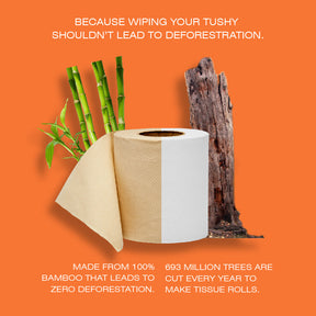 Bamboo Tissue Roll, Pack of 16, 220 pulls per roll